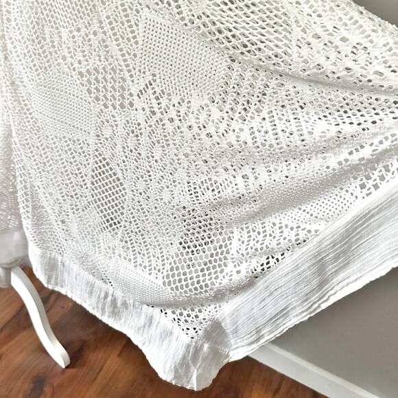 Chico’s Sz 0 White Eyelet Lace Handkerchief Hem Halter Dress Women’s Size Small - Picture 5 of 13